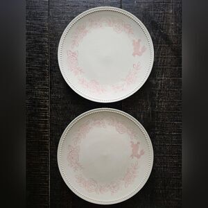 Threshold Bunny Easter Dinner Plate Target Stoneware 10.5" Pink Roes Set Of 2